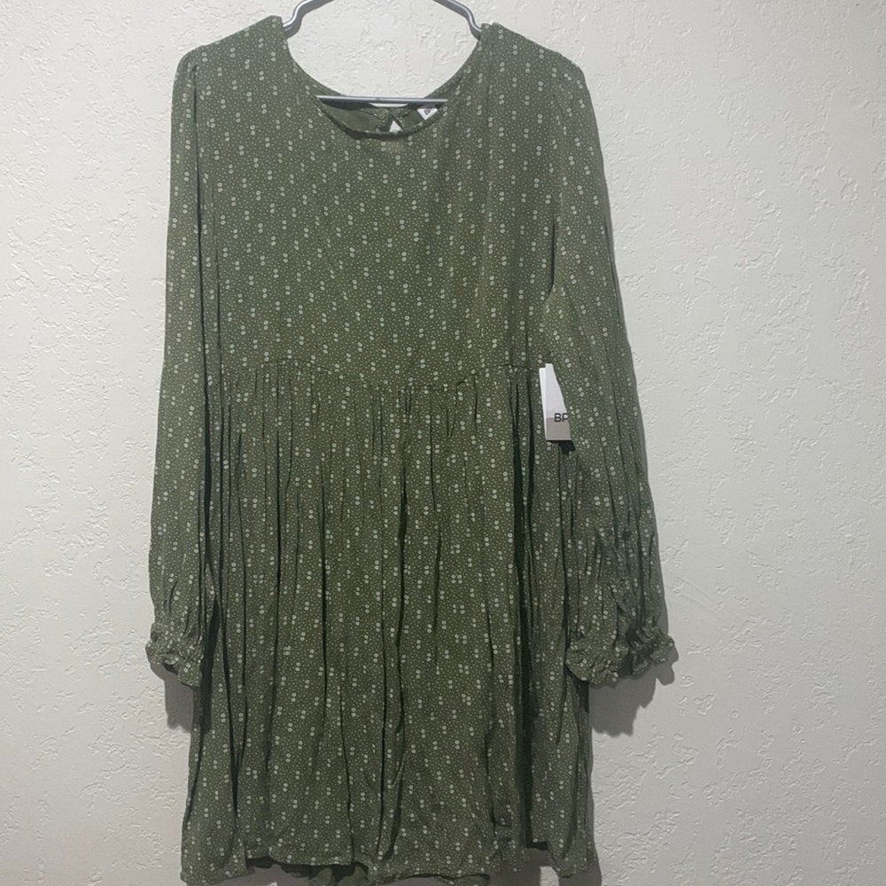 BP. Olive Branch Daisy Dot Dress